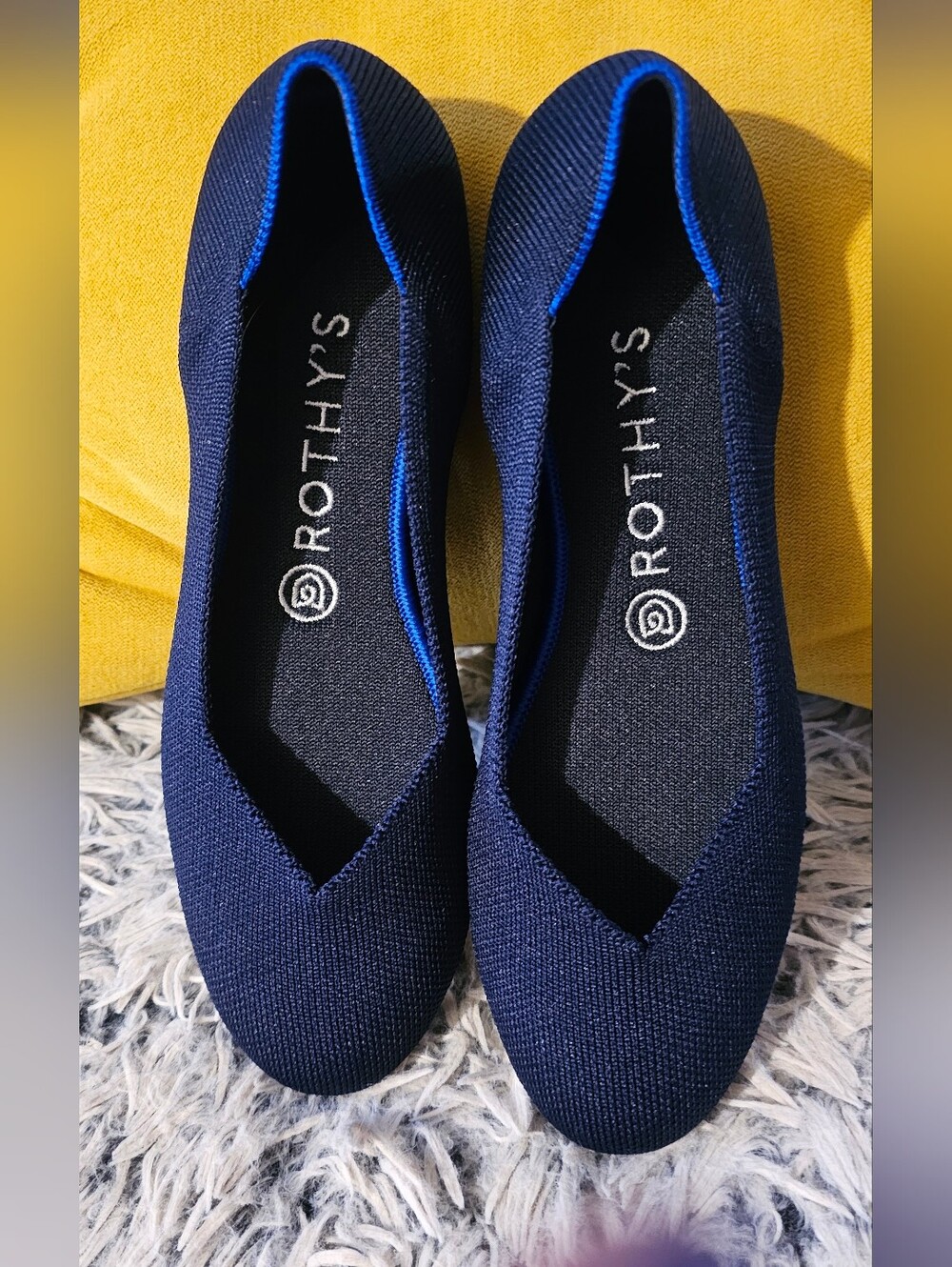 Rothy's Navy Knit Ballet Flats